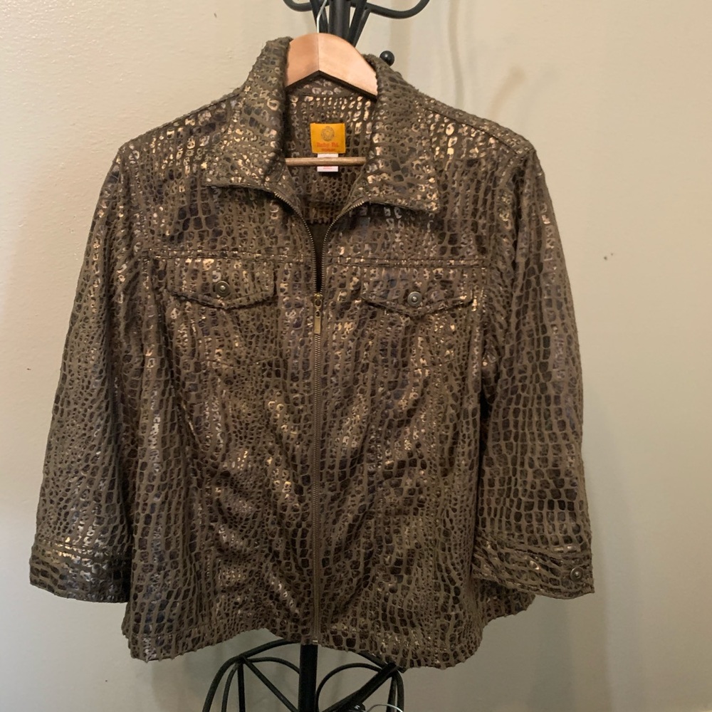 Ruby Rd 18w Metallic Leopard Print Jacket - image 1